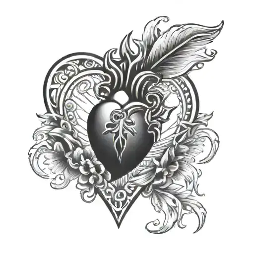 sacred heart tattoo design idea