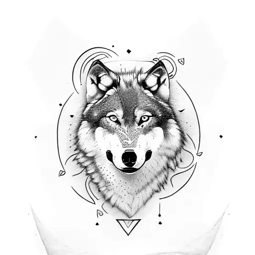 Wolf nordic tattoo design idea