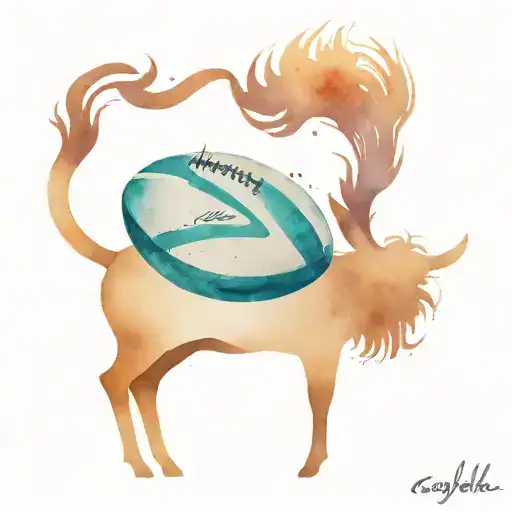 gazelle rugby ball tattoo design idea