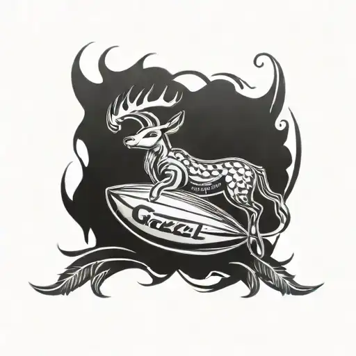 gazelle rugby ball tattoo design idea