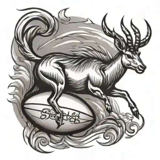 gazelle rugby ball tattoo design idea