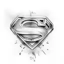 Superman symbol with a fish tattoo design idea