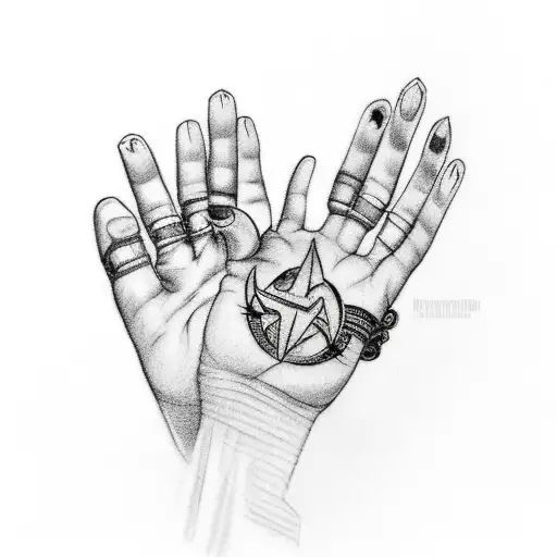 hand tattoo design showing details of a newborn, Name: Nova-Ren, weight: 7lb 8oz, DOB: 8/11/23, starsign: Scorpio  tattoo design idea