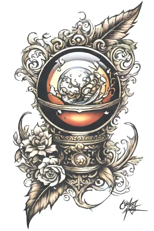 CRYSTAL BALL MYSTIC STYLE MEN'S tattoo design idea