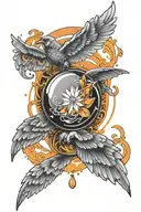 CRYSTAL BALL WITH WINGS tattoo design idea