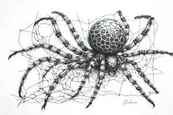 spiders in wound stiched tattoo design idea