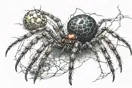 spiders in wound stiched tattoo design idea