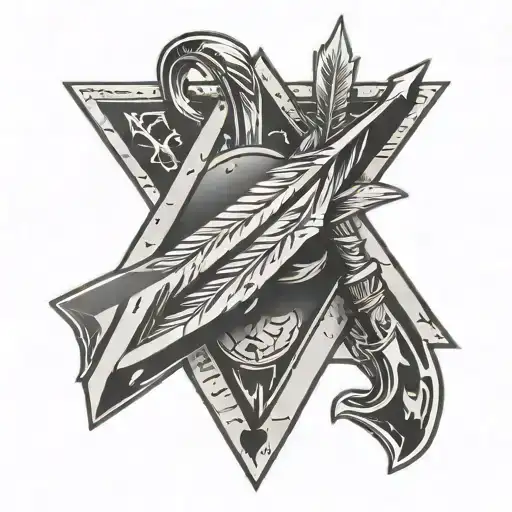 arrow, arrow-head, wishbone tattoo design idea