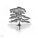 cypress trees in swamp tattoo design idea
