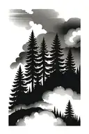 3 evergreen trees tattoo design idea
