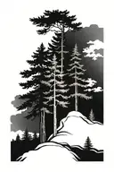 3 evergreen trees tattoo design idea