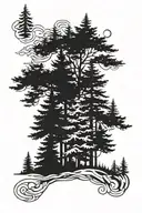 3 evergreen trees tattoo design idea