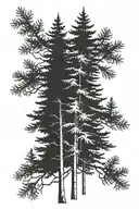 3 evergreen trees tattoo design idea