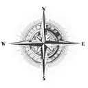 Compass with world map inside showing travelling and a time element   tattoo design idea