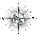Compass with world map inside showing travelling and a time element   tattoo design idea