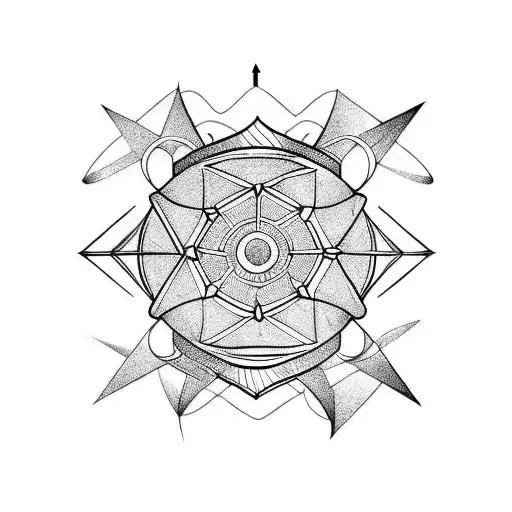 arrow with hexagons tickling into space tattoo tattoo design idea