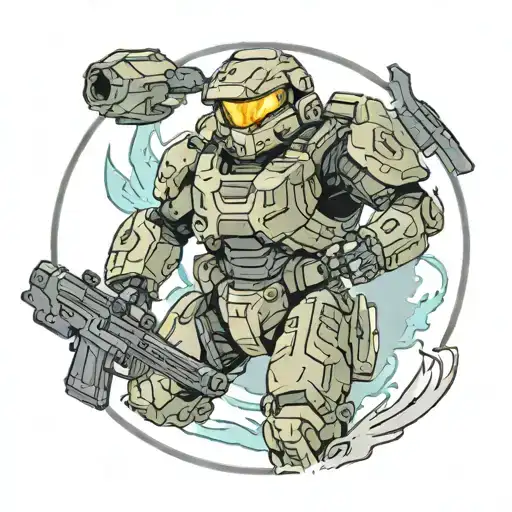 Call of duty Halo  tattoo design idea
