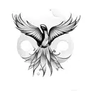 fenix bird tattoo design idea