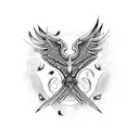 fenix bird tattoo design idea