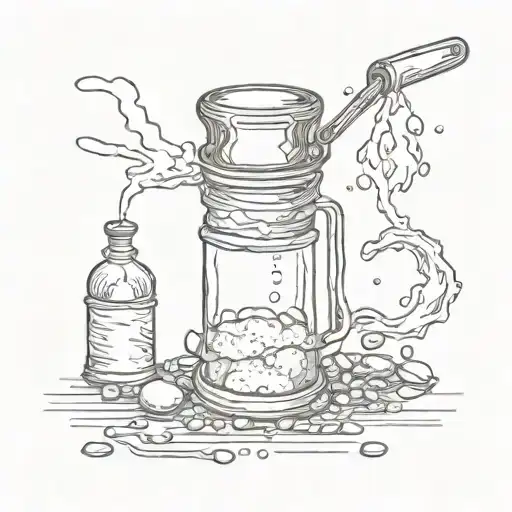 broken salt shaker pouring tattoo design idea