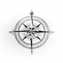 Roses and compass and anchor tattoo design idea