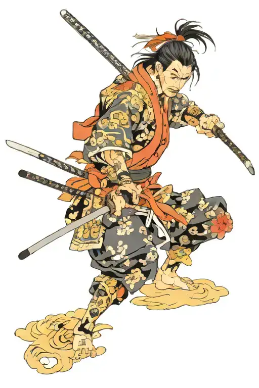 miyamoto musashi clear high quality 4k tattoo design idea