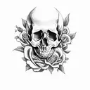 Skull and Roses tattoo design idea
