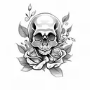 Skull and Roses tattoo design idea