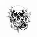 Skull and Roses tattoo design idea