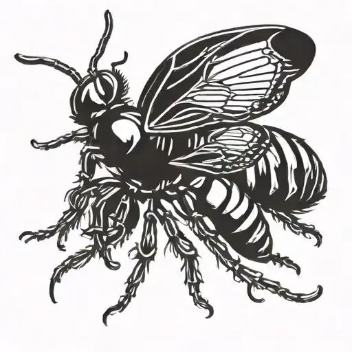 the wasp with parachute tattoo design idea