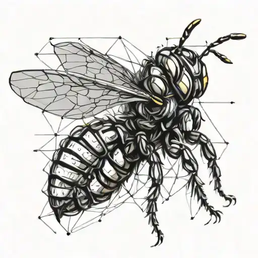 the wasp with parachute in its paws connected tattoo design idea