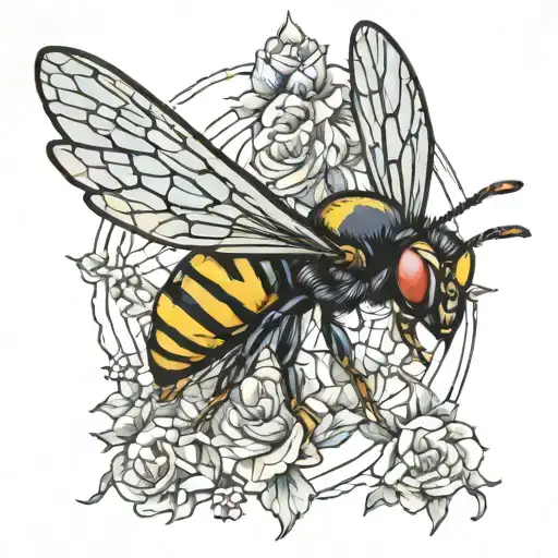 the wasp descends by parachute tattoo design idea