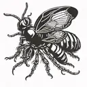 the wasp with parachute tattoo design idea