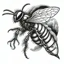 the wasp with parachute tattoo design idea
