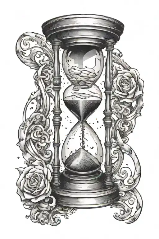hourglass with a light diffracting prism inside  tattoo design idea