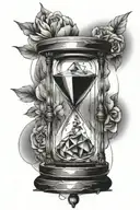 light refracting prism inside an hourglass  tattoo design idea