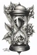 light refracting prism inside an hourglass  tattoo design idea