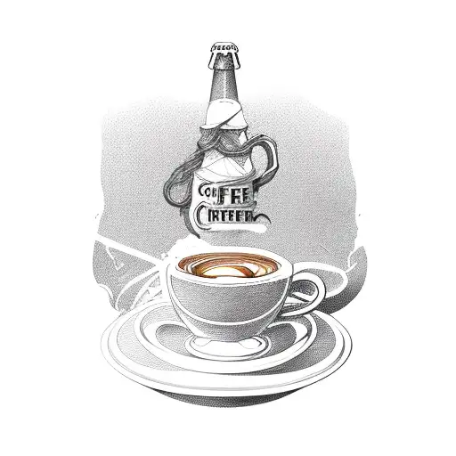 Café e cerveja tattoo design idea