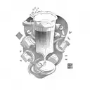 Café e cerveja tattoo design idea