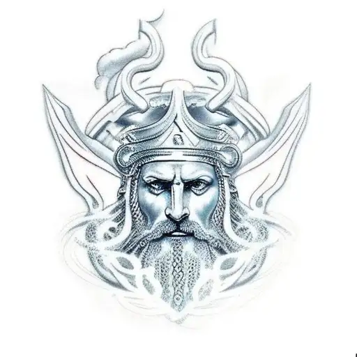 zeus with lightning  tattoo design idea