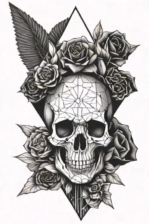hand & skull tattoo design idea