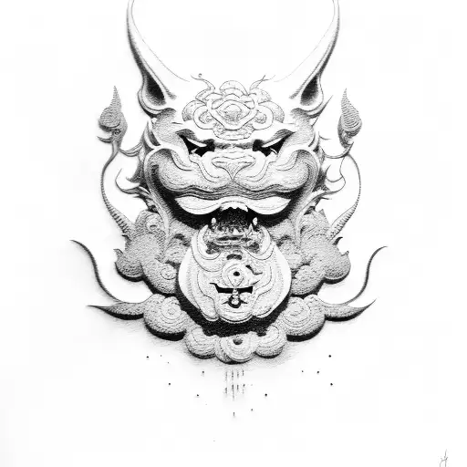 Foo Dog tattoo design idea