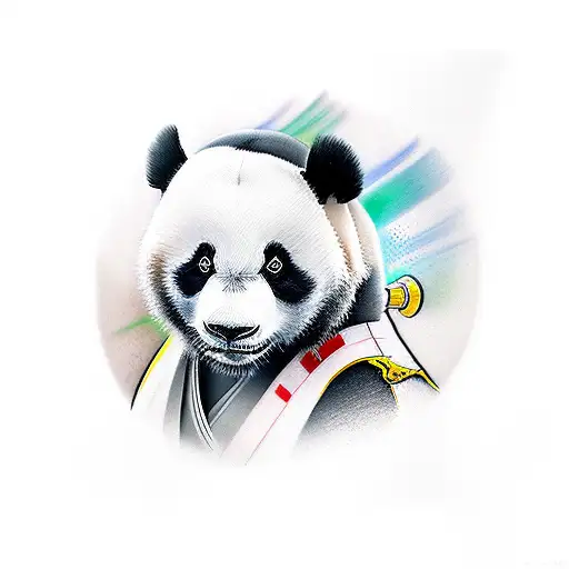 Panda Taekwondo Warrior tattoo design idea