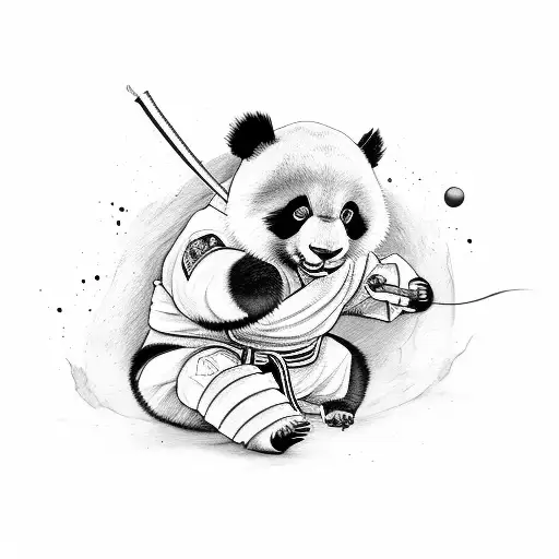 Panda Taekwondo Warrior tattoo design idea