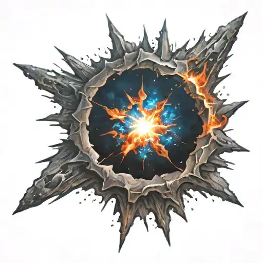 supernova explosion tattoo design idea