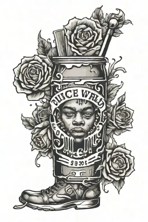 juice wrld 999 logo merged tattoo design idea
