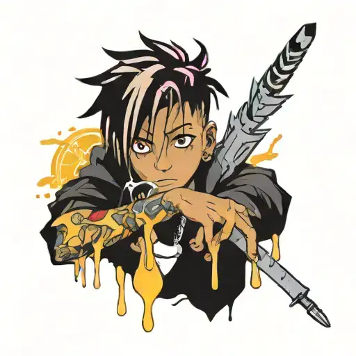 juice wrld 999 logo merged tattoo design idea