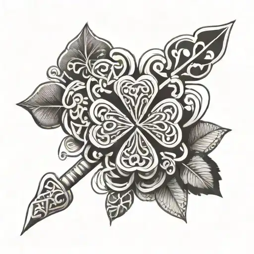 A tattoo design combining elements of Hurling and traditional Irish symbols, such as the shamrock or Celtic knots tattoo design idea