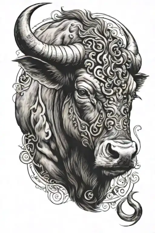 taurus bull zodiac tattoo design idea