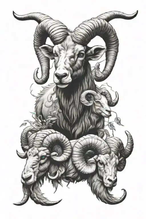 aries ram, taurus bull, and scorpion intertwined tattoo design idea